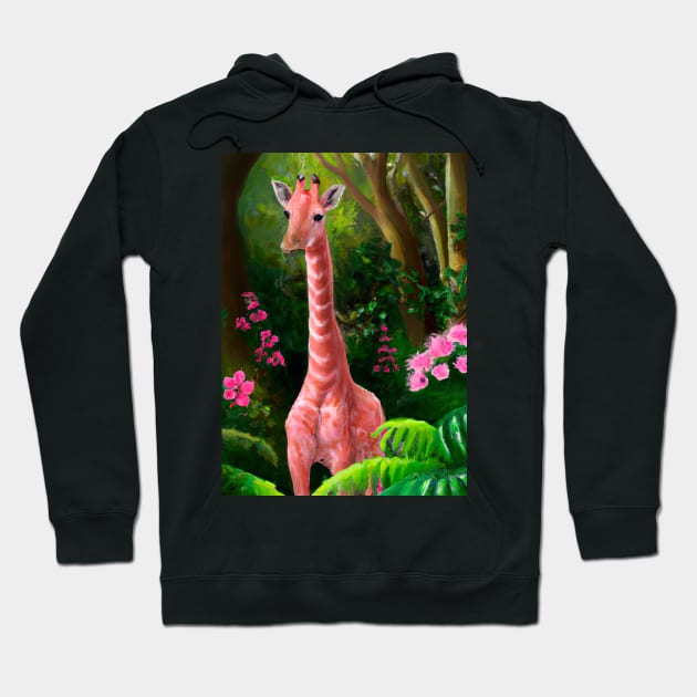 Pink Giraffe Hoodie by maxcode